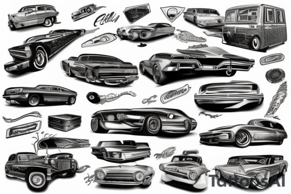 Cars with roads tattoo idea