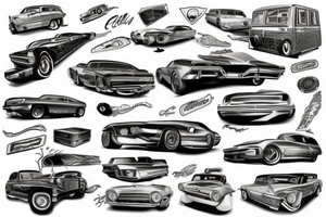 Cars with roads tattoo idea