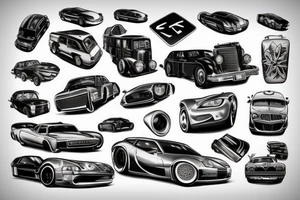 Cars with roads tattoo idea