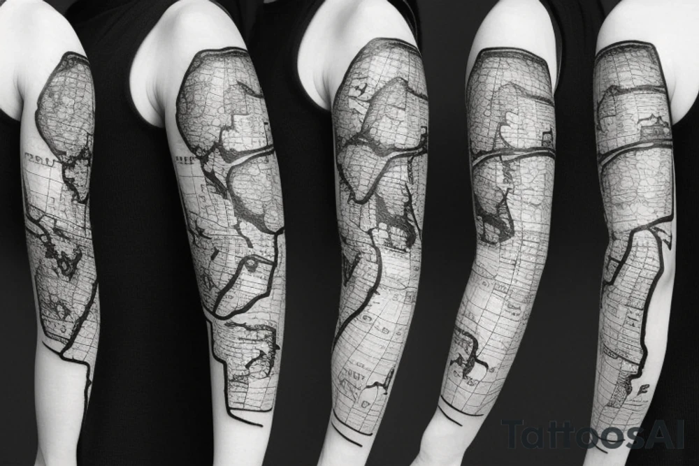 1979 , world map , clock tattoo idea