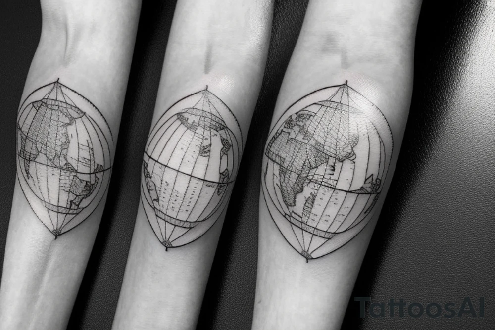 1979 , world map , clock tattoo idea