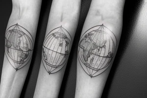 1979 , world map , clock tattoo idea