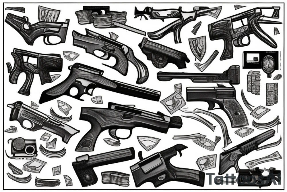Money , guns , robbed tattoo idea