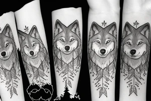 Wolf in forest tattoo idea