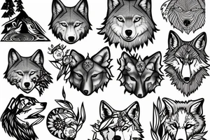 Wolf in forest tattoo idea