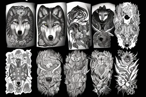 Wolf in forest tattoo idea