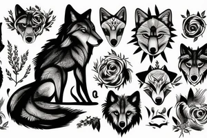 Wolf in forest tattoo idea