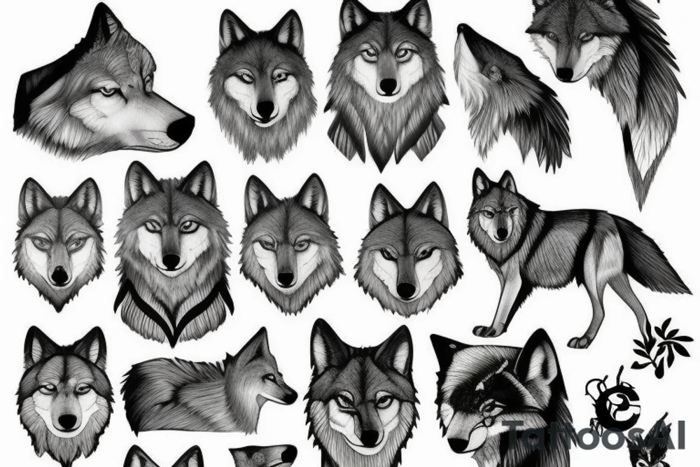 Wolf in forest tattoo idea