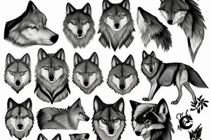 Wolf in forest tattoo idea
