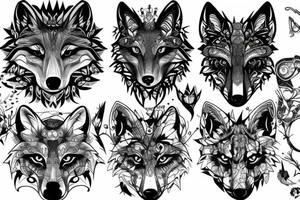 Wolf in forest tattoo idea