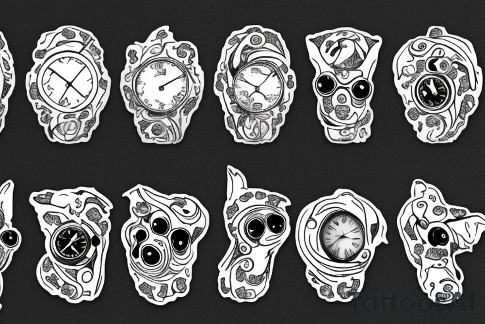 Money , dog , clock , baby tattoo idea