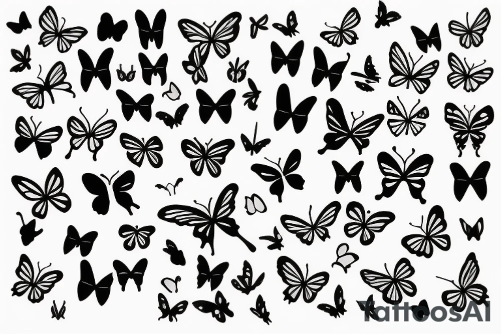 Small and minimalist Rib cage tattoo for three children with butterflies tattoo idea