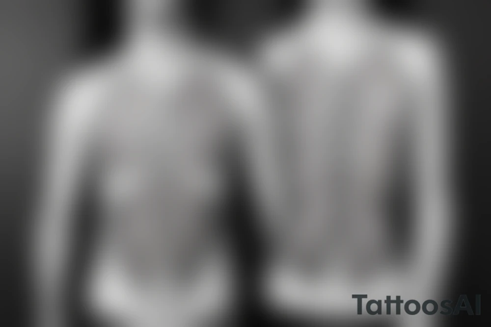 Small and minimalist Rib cage tattoo for three children with hearts tattoo idea