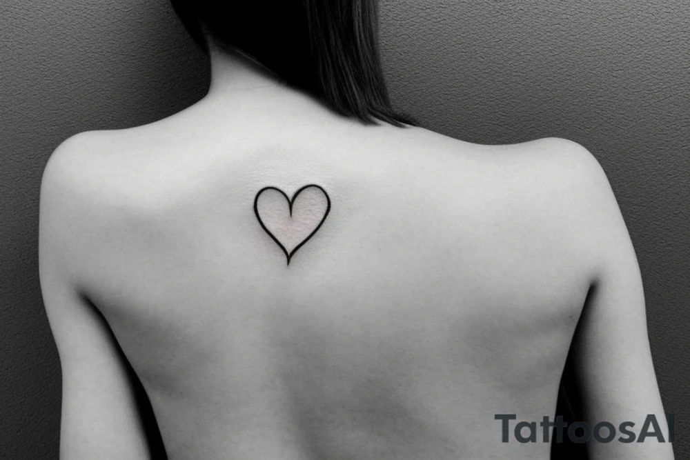 Small and minimalist Rib cage tattoo for three children with hearts tattoo idea