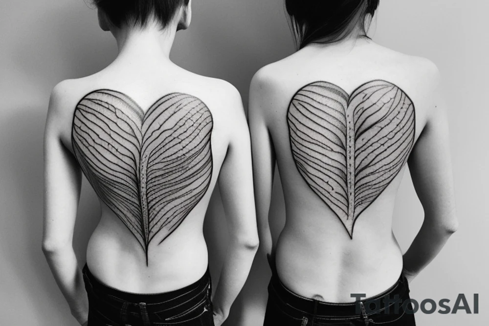 Small and minimalist Rib cage tattoo for three children with hearts tattoo idea