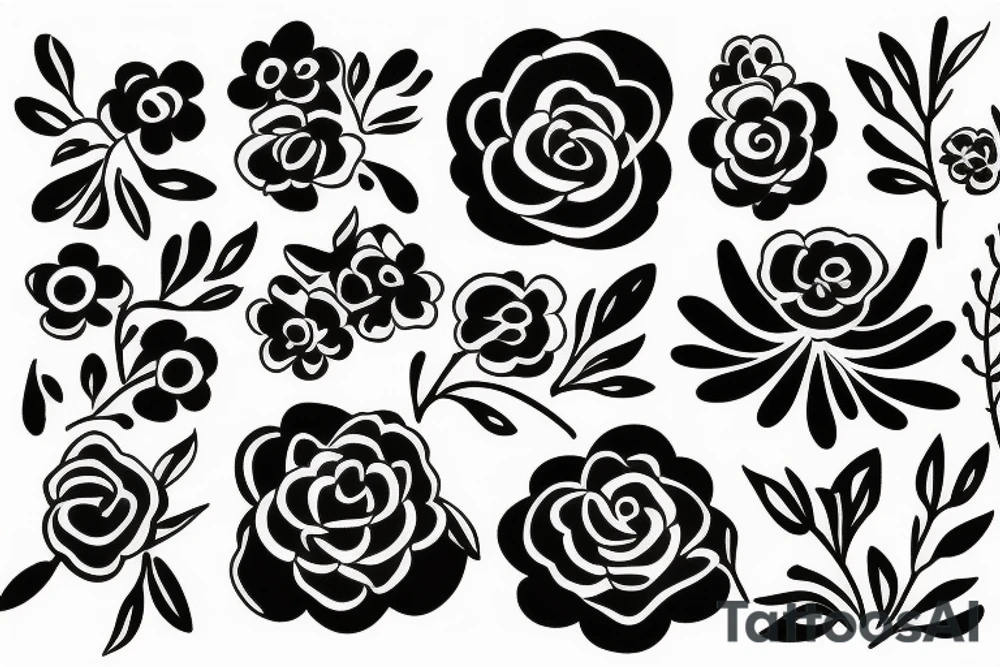 Small and simple tattoo withflowers tattoo idea