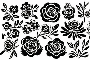 Small and simple tattoo withflowers tattoo idea