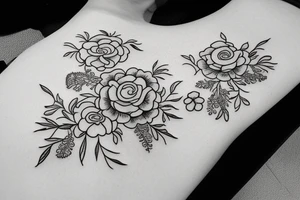 Small and simple tattoo withflowers tattoo idea
