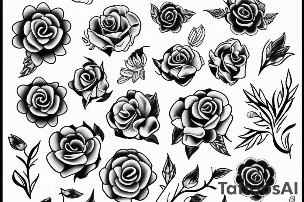 Small and simple tattoo with flowers tattoo idea