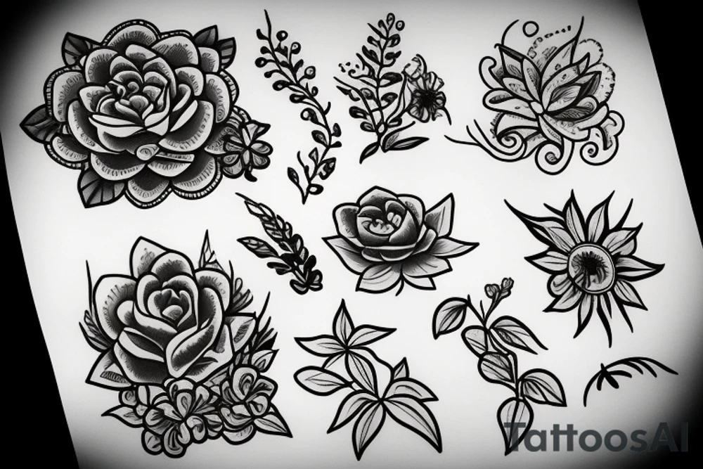 Small and simple tattoo with flowers tattoo idea