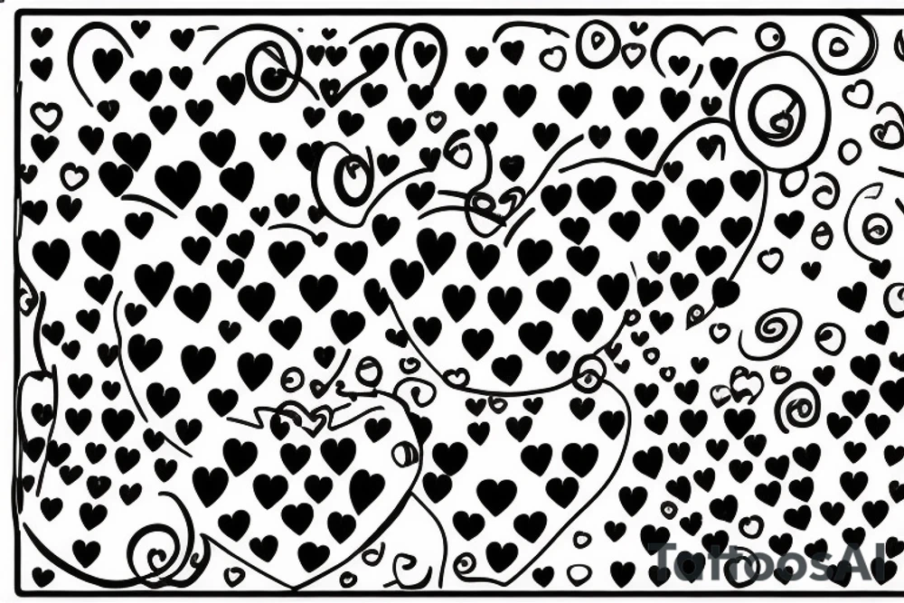 Infinity loop with hearts and dots tattoo idea