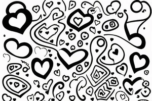 Infinity loop with hearts and dots tattoo idea