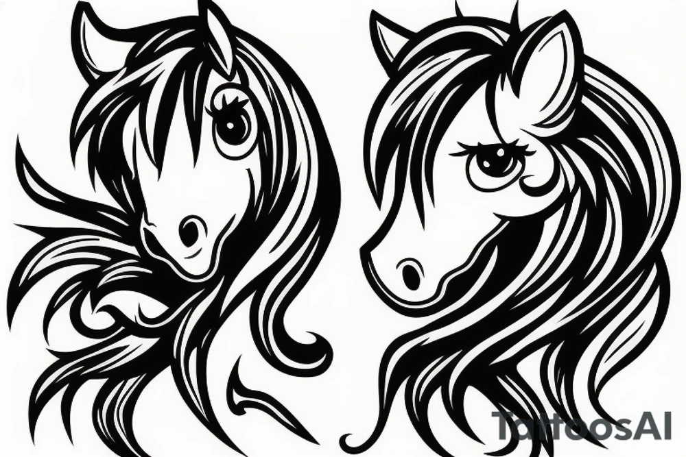 Pony head tattoo idea
