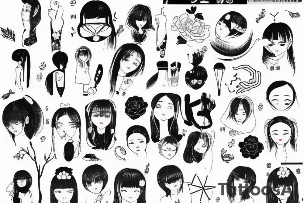 𝐂𝐡𝐢𝐳𝐮𝐫𝐮 𝐌𝐢𝐳𝐮𝐡𝐚𝐫𝐚 from Kanojo, okarishimasu tattoo idea