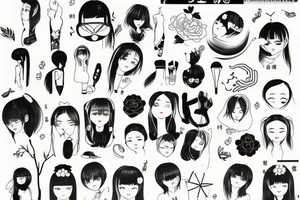 𝐂𝐡𝐢𝐳𝐮𝐫𝐮 𝐌𝐢𝐳𝐮𝐡𝐚𝐫𝐚 from Kanojo, okarishimasu tattoo idea