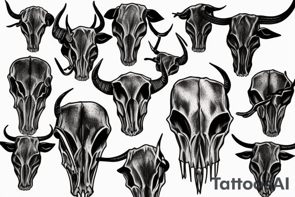 Longhorn Skull tattoo idea
