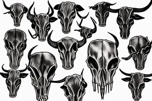 Longhorn Skull tattoo idea
