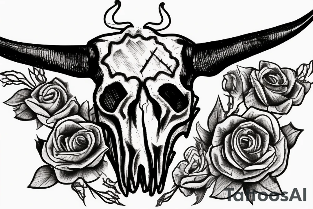 texas Longhorn Skull tattoo idea