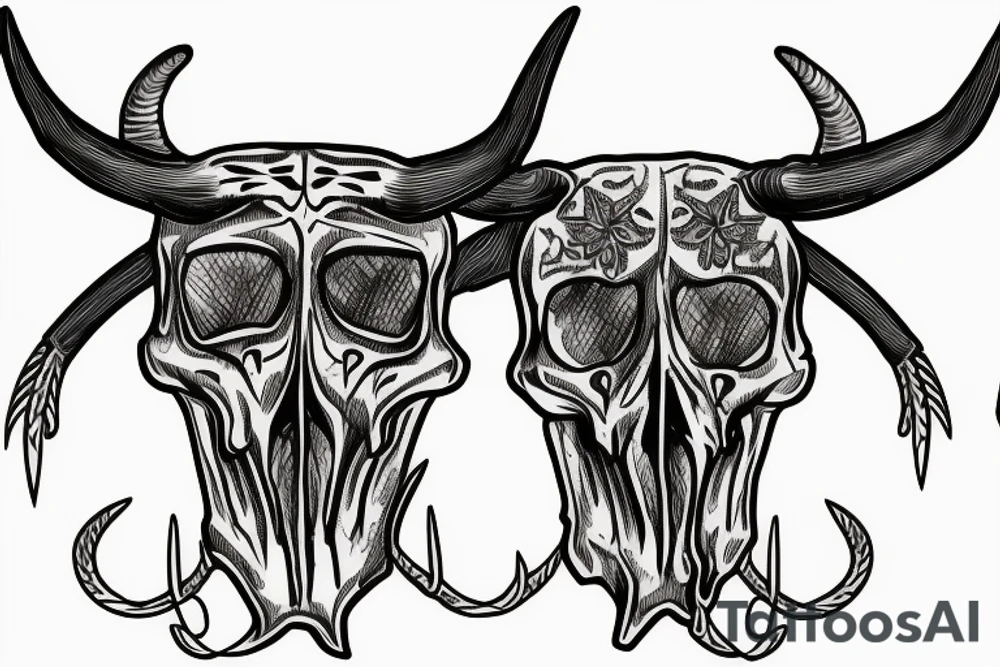 texas Longhorn Skull tattoo idea