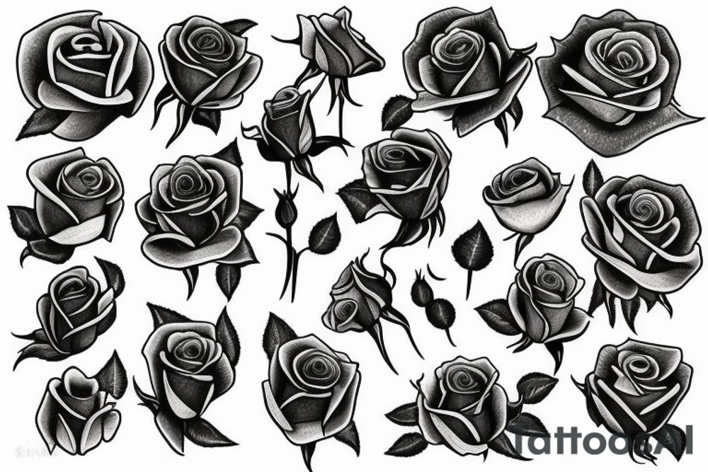 Rose with dagger tattoo idea