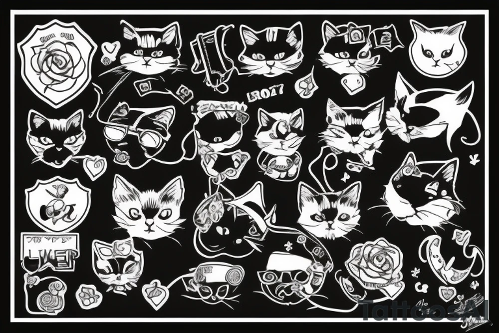 Black cat tattoo idea