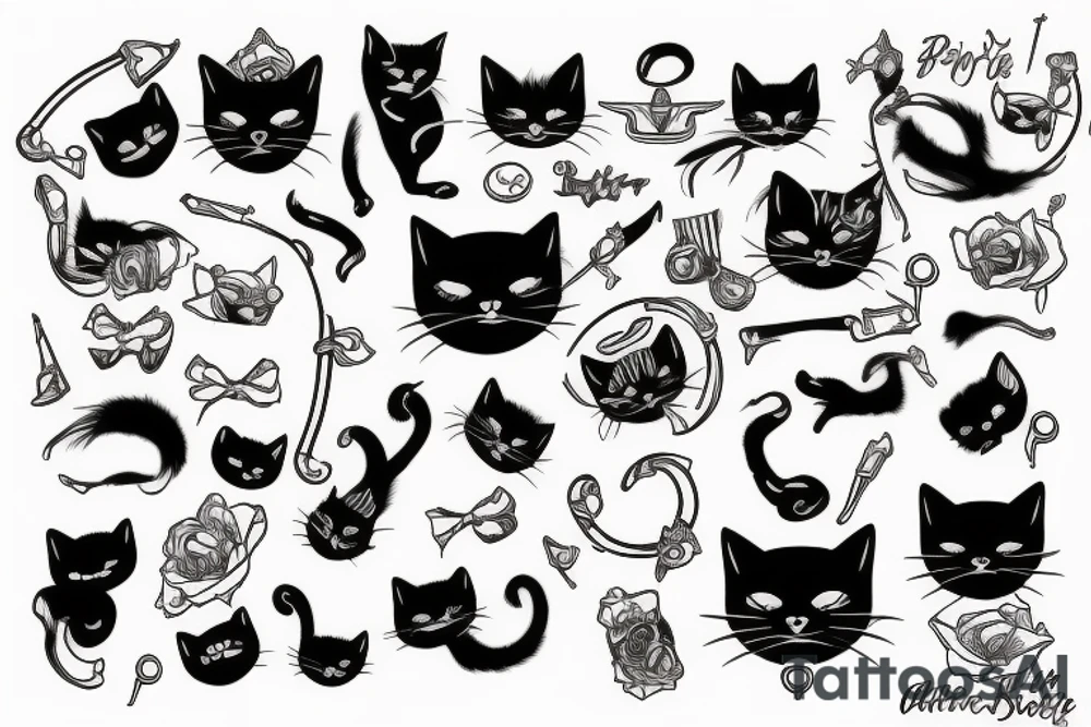 Black cat tattoo idea