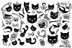 Black cat tattoo idea