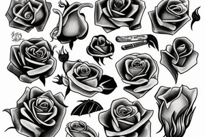 Rose drawing tattoo idea