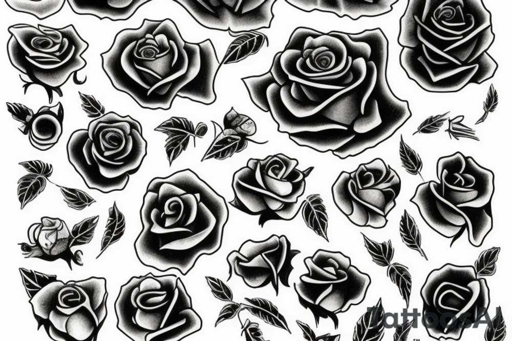Rose drawing tattoo idea