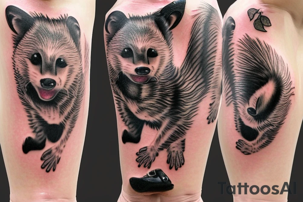 Honey badger in home robe tattoo idea