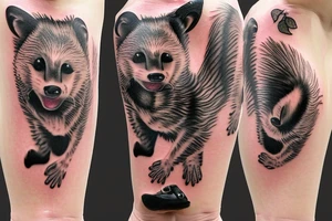 Honey badger in home robe tattoo idea