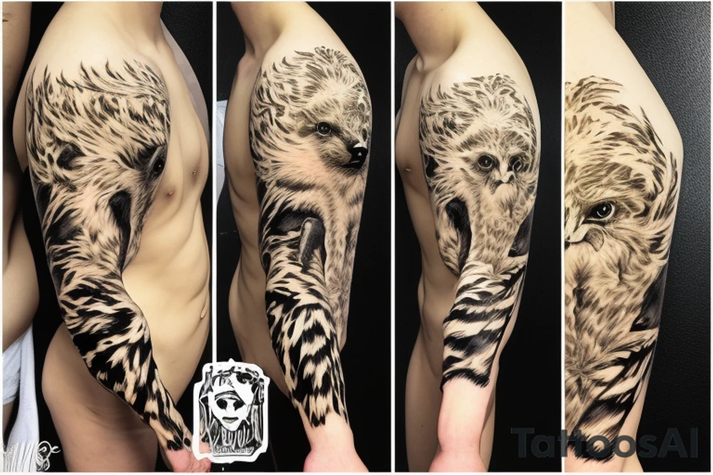 Honey badger in home robe tattoo idea