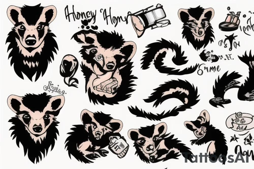 Honey badger in home robe tattoo idea