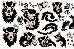 Honey badger in home robe tattoo idea