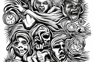 voluntary suffering, man walking in fire tattoo idea