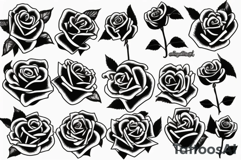 rose red transparent tattoo idea