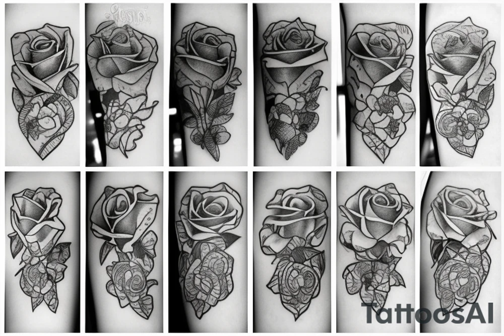 rose red transparent tattoo idea