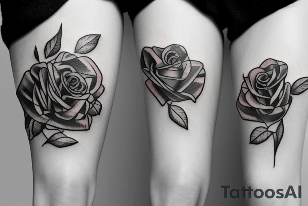 rose red transparent tattoo idea