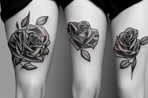 rose red transparent tattoo idea