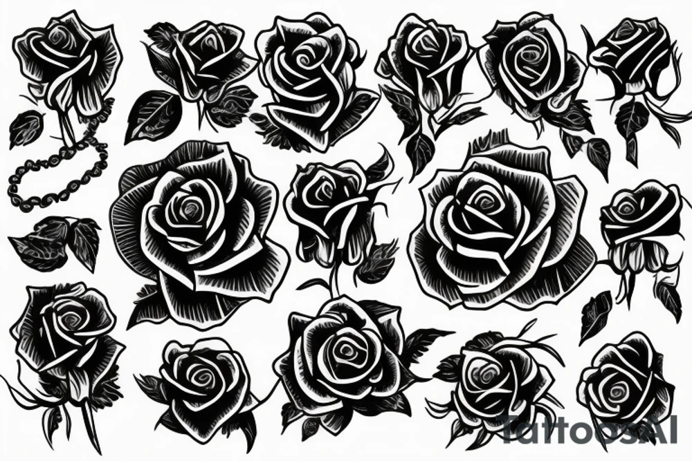 rose red transparent tattoo idea